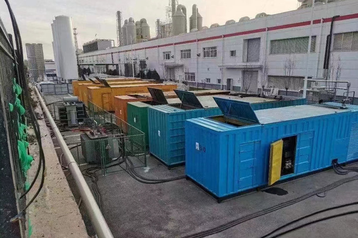 遵化发电机租赁施工现场
